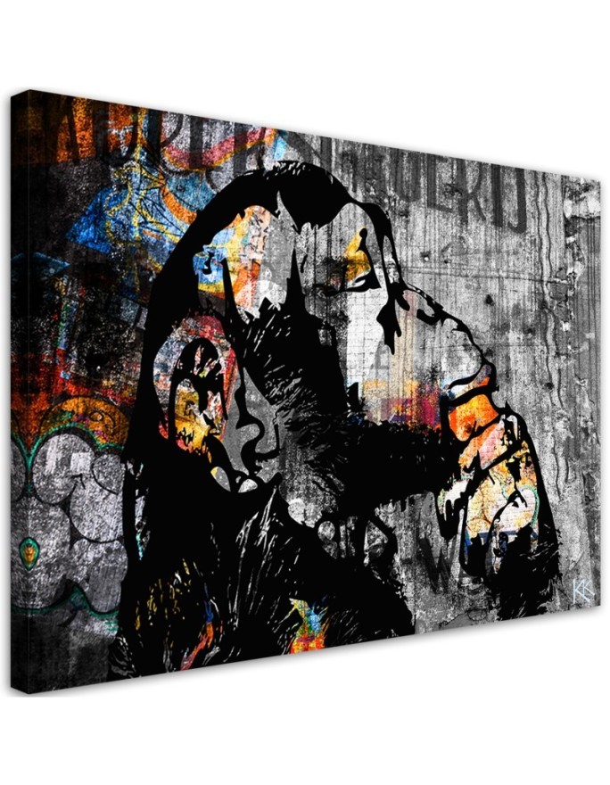 Canvas prints for a teenager's room - Street art Banksy DJ monkey abstract | FEEBY