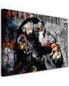 Canvas prints for a teenager's room - Street art Banksy DJ monkey abstract | FEEBY