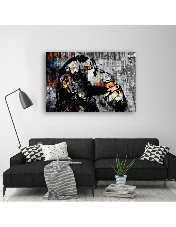 Canvas prints for a teenager's room - Street art Banksy DJ monkey abstract | FEEBY