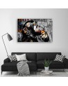 Canvas prints for a teenager's room - Street art Banksy DJ monkey abstract | FEEBY