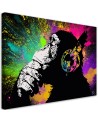 Modern painting for teenager's room - Banksy colourful monkey | FEEBY