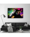 Modern painting for teenager's room - Banksy colourful monkey | FEEBY