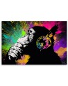 Modern painting for teenager's room - Banksy colourful monkey | FEEBY