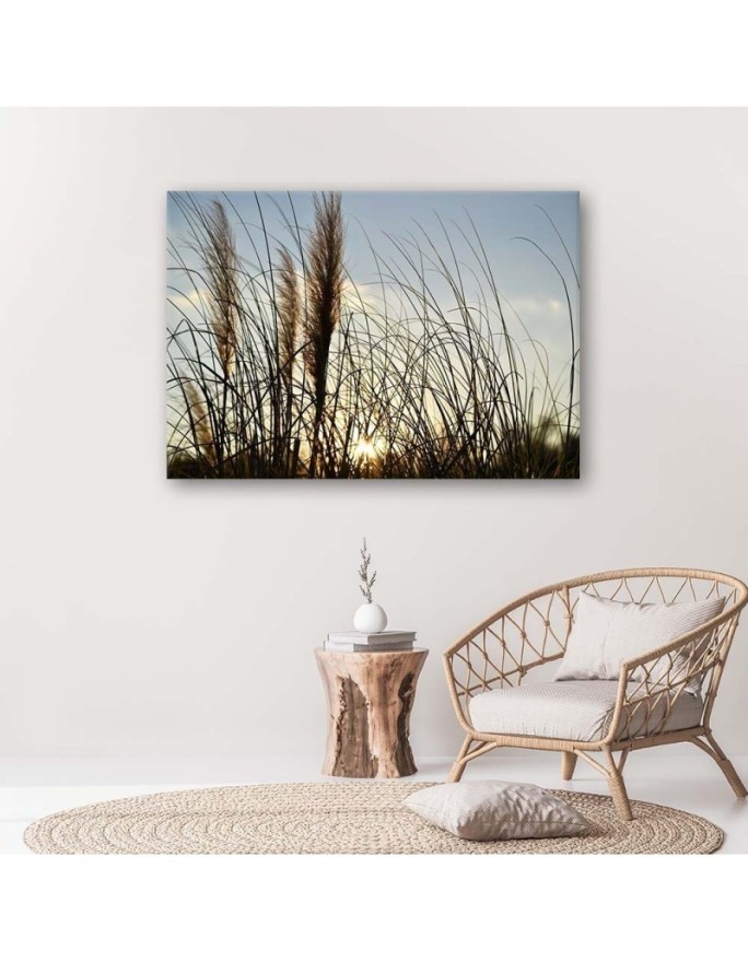 Large canvas painting for room - Reed in the sun, nature | FEEBY