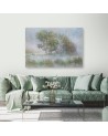 Boho Canvas painting for wall - Trees in a misty meadow | FEEBY