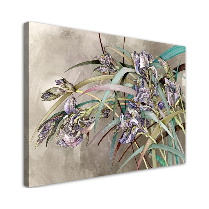 Printed canvas painting - Irises flowers in the wind | FEEBY