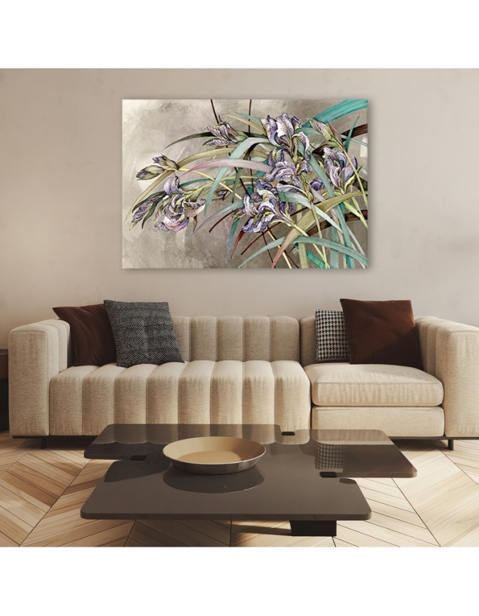 Printed canvas painting - Irises flowers in the wind | FEEBY