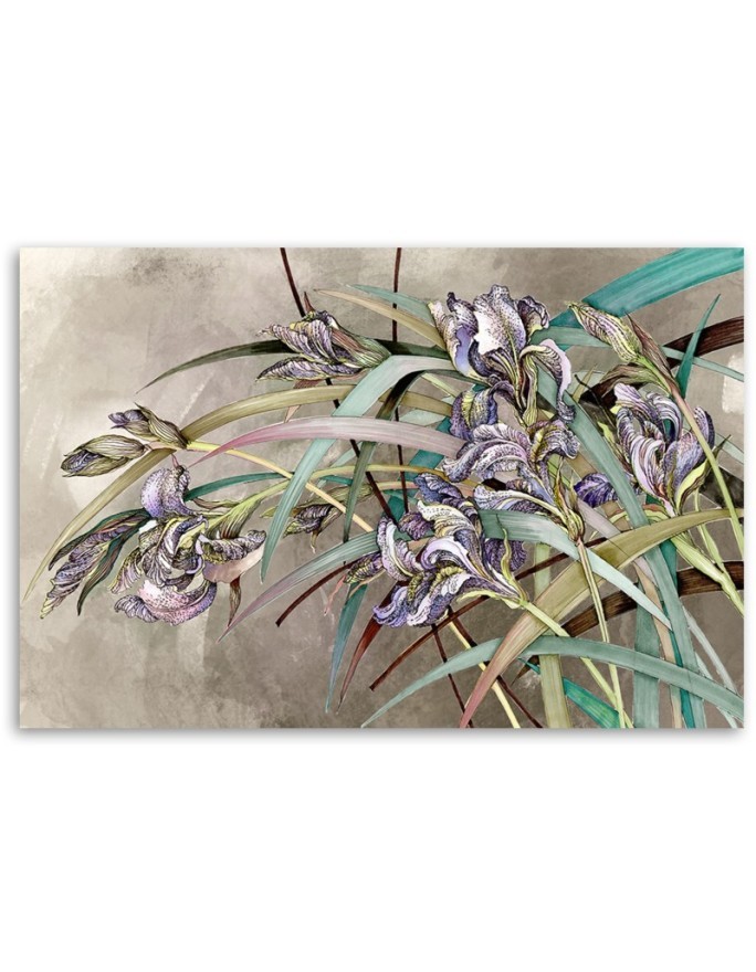 Printed canvas painting - Irises flowers in the wind | FEEBY