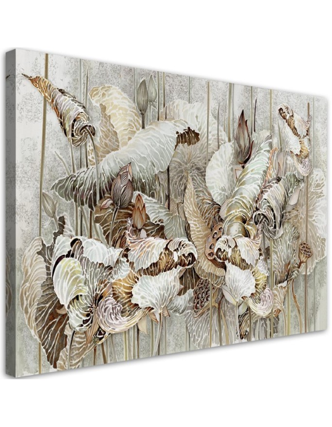 Modern painting on canvas for living room - Lotus flowers | FEEBY