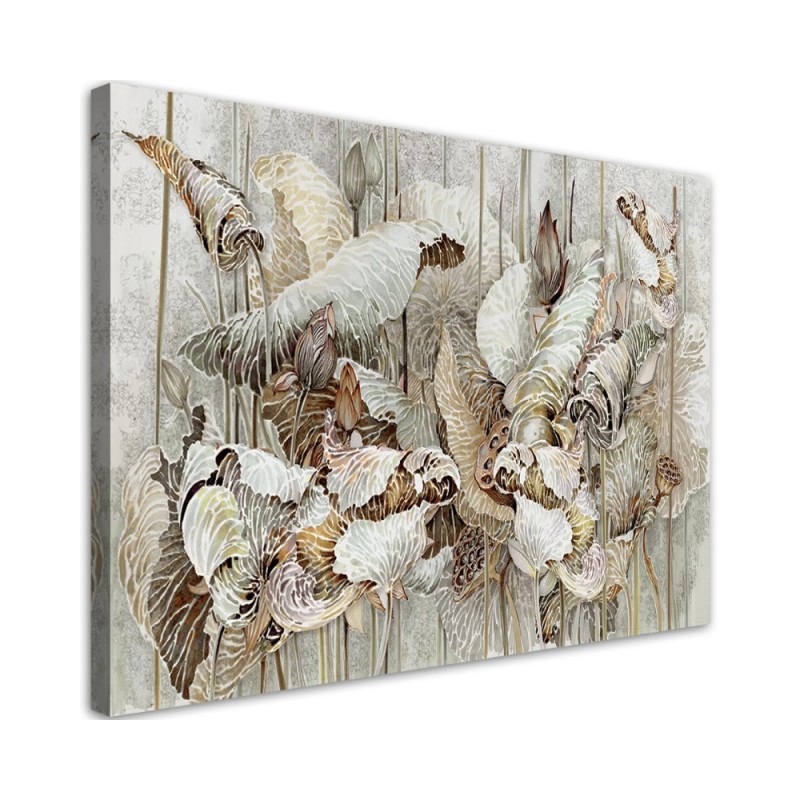 Modern painting on canvas for living room - Lotus flowers | FEEBY