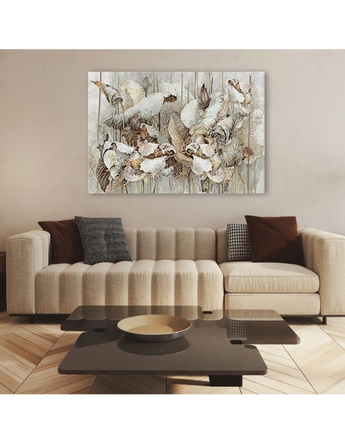 Modern painting on canvas for living room - Lotus flowers | FEEBY