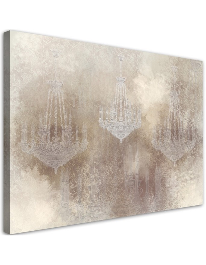 Decorative painting on canvas for wall - Vintage chandelier | FEEBY
