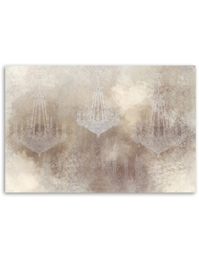 Decorative painting on canvas for wall - Vintage chandelier | FEEBY