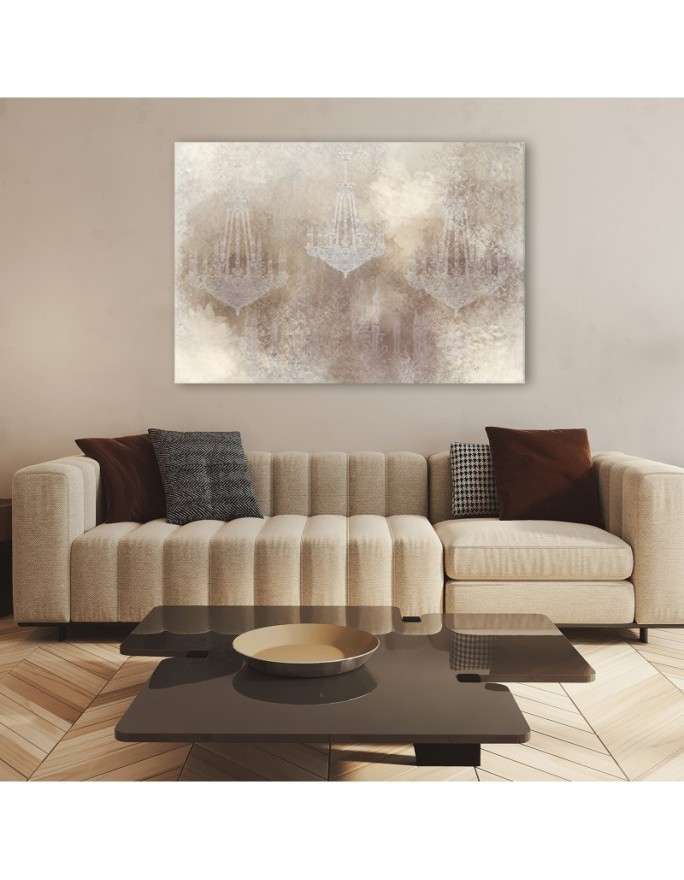 Decorative painting on canvas for wall - Vintage chandelier | FEEBY