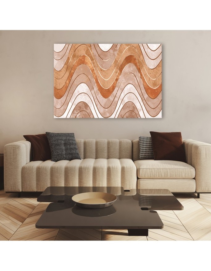 Painting Canvas loft style for wall - Vertical wavy lines | FEEBY
