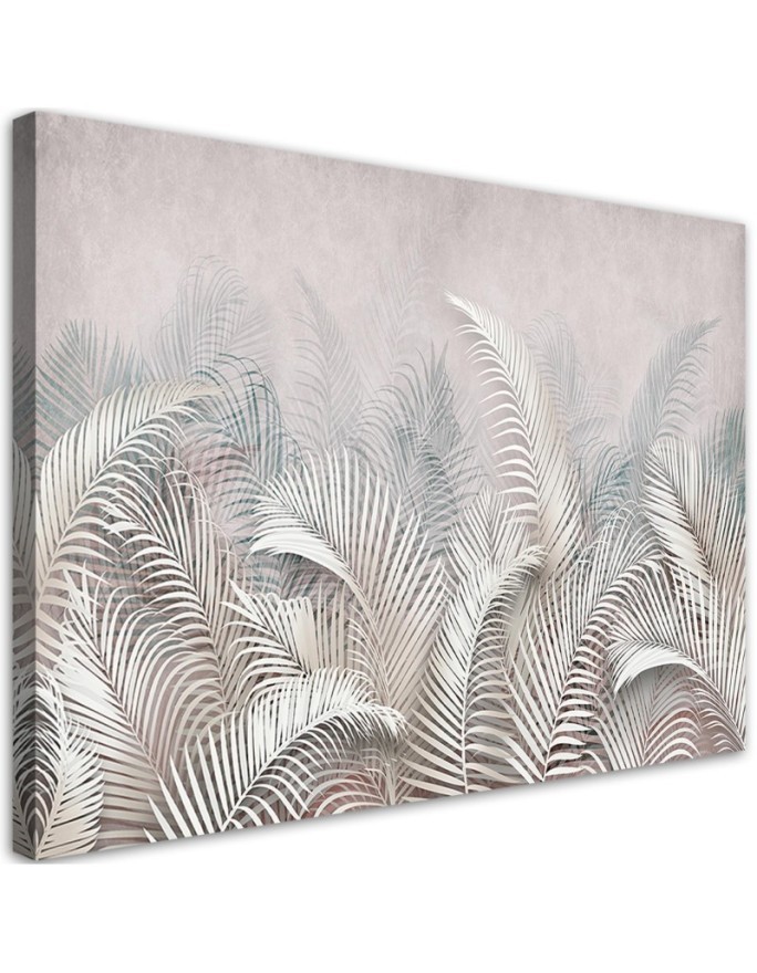 Canvas painting for living room, bedroom - Palm leaves 3D | FEEBY