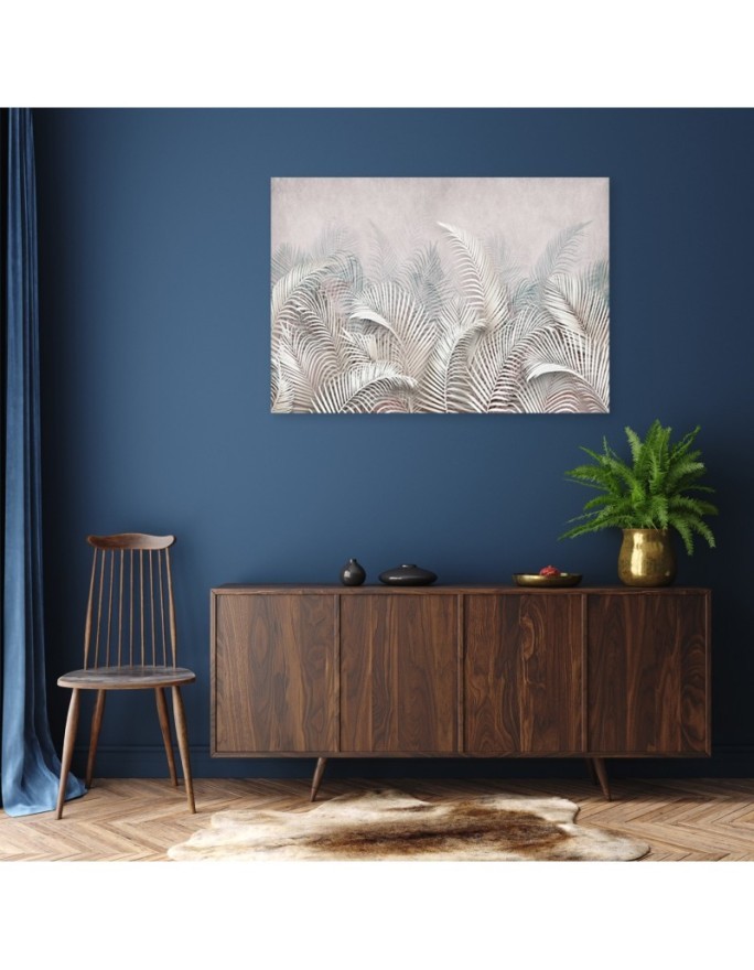 Canvas painting for living room, bedroom - Palm leaves 3D | FEEBY