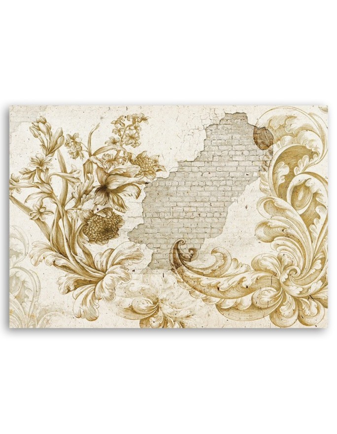 Decorative wall art painting - Plant fresco on a falling plaster | FEEBY