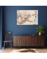 Modern Canvas painting - Wild birds and leaves on oriental fresco | FEEBY