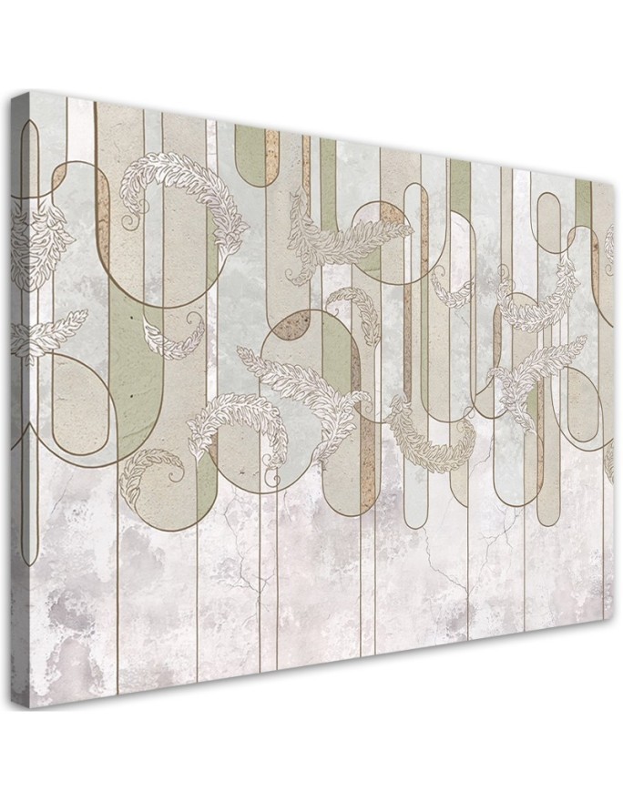 Canvas prints for living room - Scandinavian minimalist abstraction in beige | FEEBY