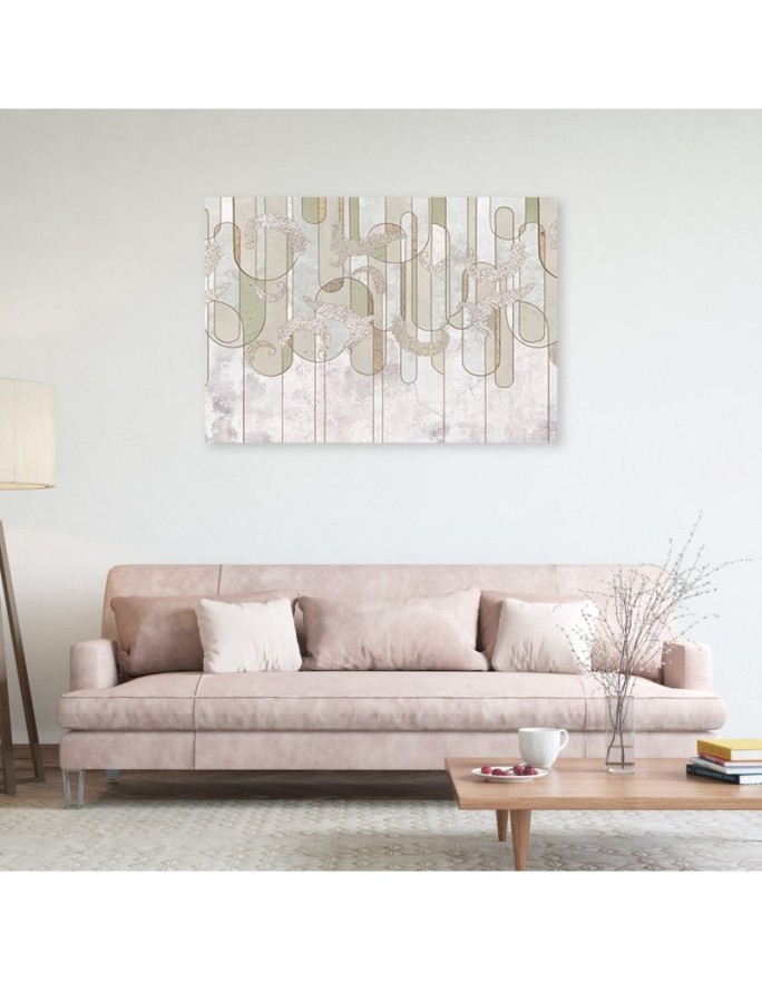Canvas prints for living room - Scandinavian minimalist abstraction in beige | FEEBY