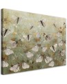 Modern Boho Canvas painting for the bedroom - Abstract butterflies in a meadow | FEEBY