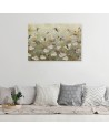 Modern Boho Canvas painting for the bedroom - Abstract butterflies in a meadow | FEEBY