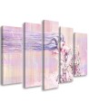 Canvas print for bedroom - Woman with long hair on pink background | FEEBY