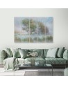 Canvas print 5 pieces for the room - Trees on a misty meadow | FEEBY