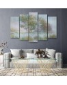 Modern painting for the wall - Trees on a misty meadow | FEEBY