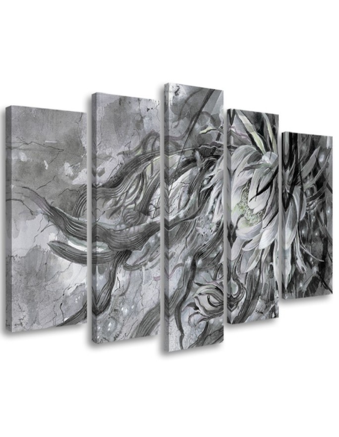 Large modern canvas painting - Queen of the night flower | FEEBY