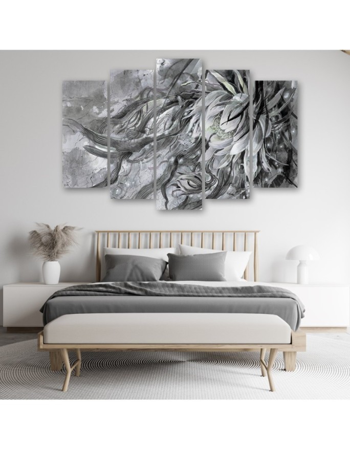 Large modern canvas painting - Queen of the night flower | FEEBY