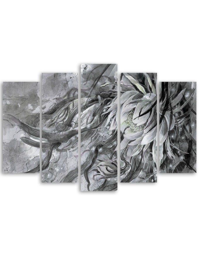 Large modern canvas painting - Queen of the night flower | FEEBY