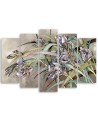 5 part modern painting - Irises flowers in the wind | FEEBY