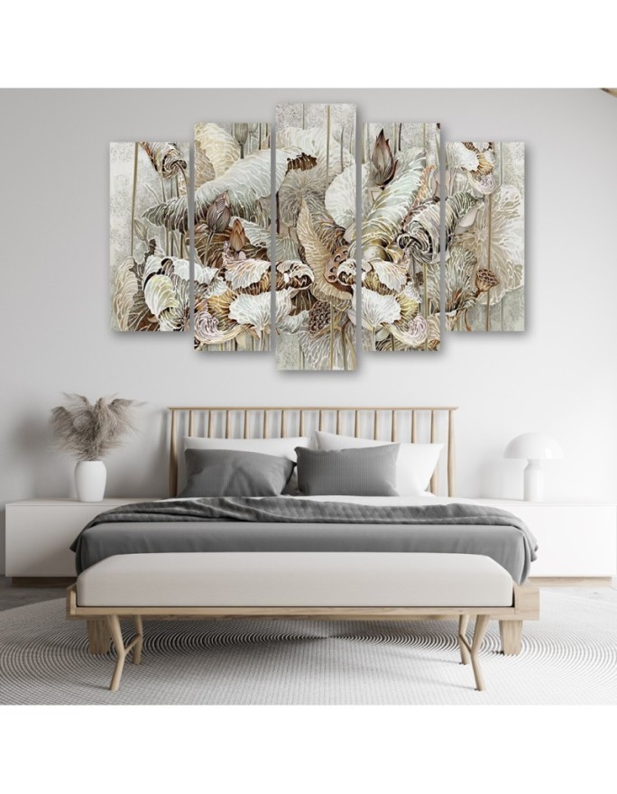 Boho style painting for living room - Lotus Blossom| FEEBY