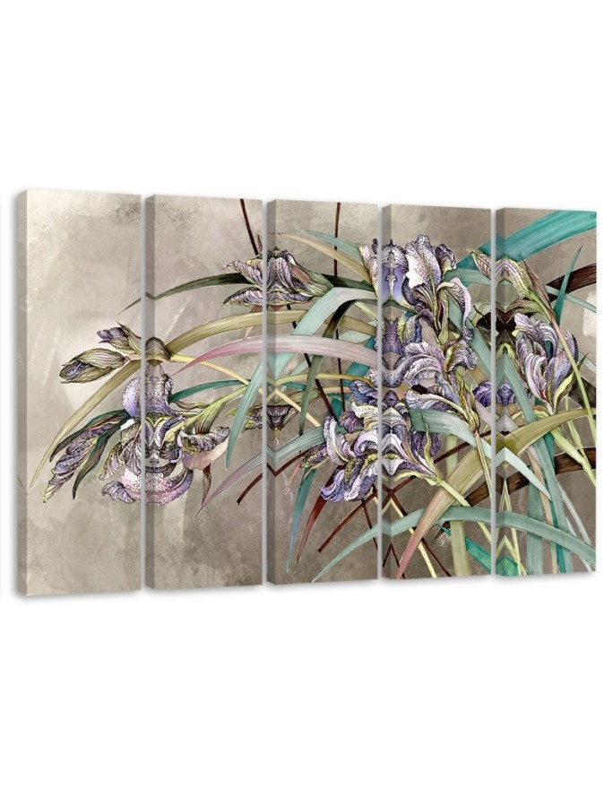 Canvas print printed on canvas - Irises flowers in the wind | FEEBY