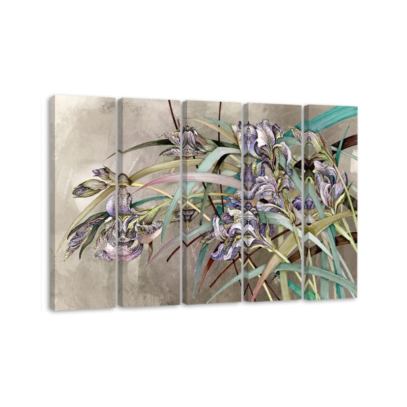 Canvas print printed on canvas - Irises flowers in the wind | FEEBY
