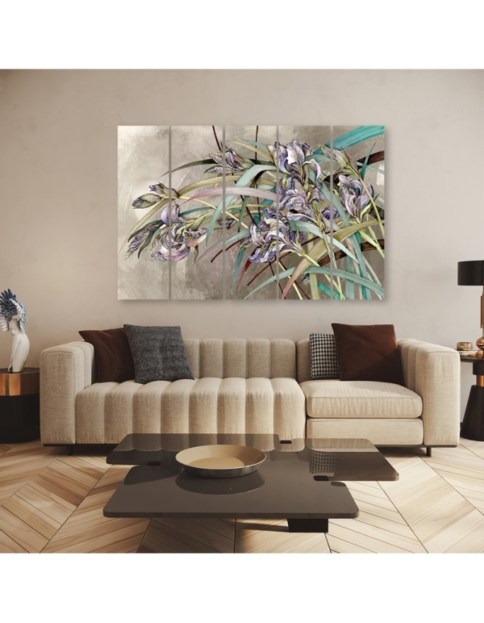Canvas print printed on canvas - Irises flowers in the wind | FEEBY