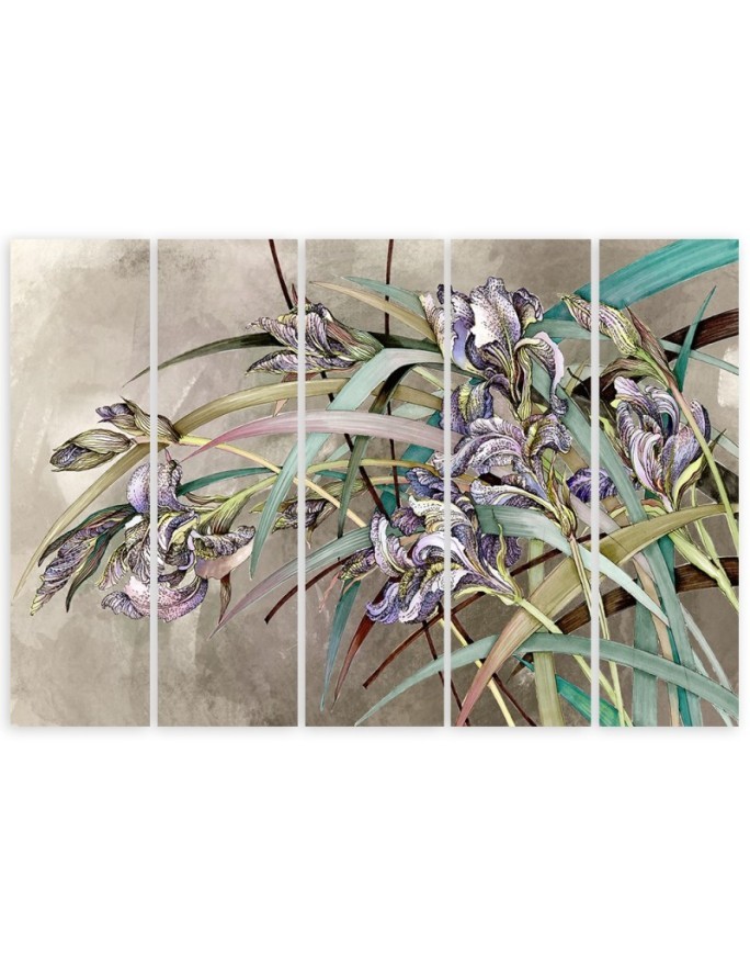 Canvas print printed on canvas - Irises flowers in the wind | FEEBY