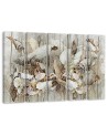 Canvas print painting for living room wall - Beige lotus flowers | FEEBY