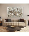 Canvas print painting for living room wall - Beige lotus flowers | FEEBY