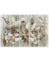 Canvas print painting for living room wall - Beige lotus flowers | FEEBY