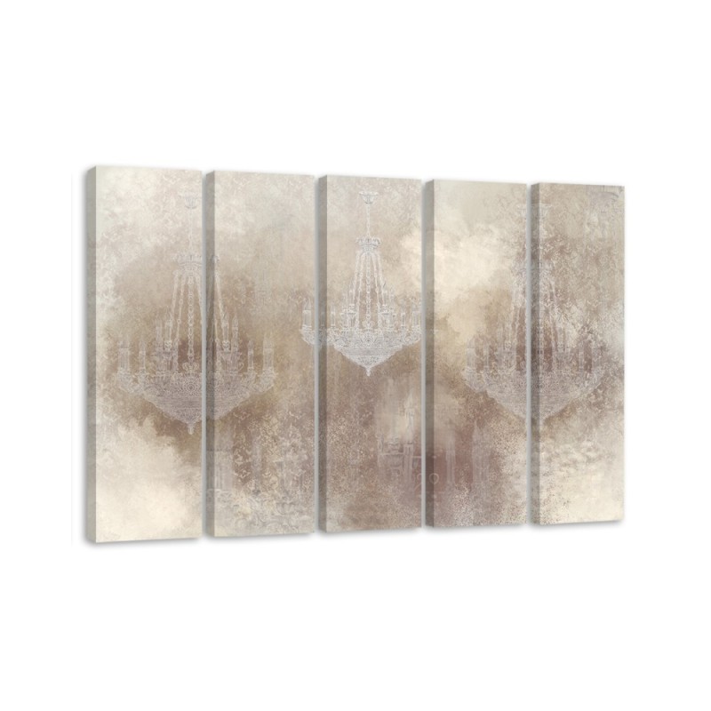 Chandeliers - canvas printed wall painting 5 parts | FEEBY