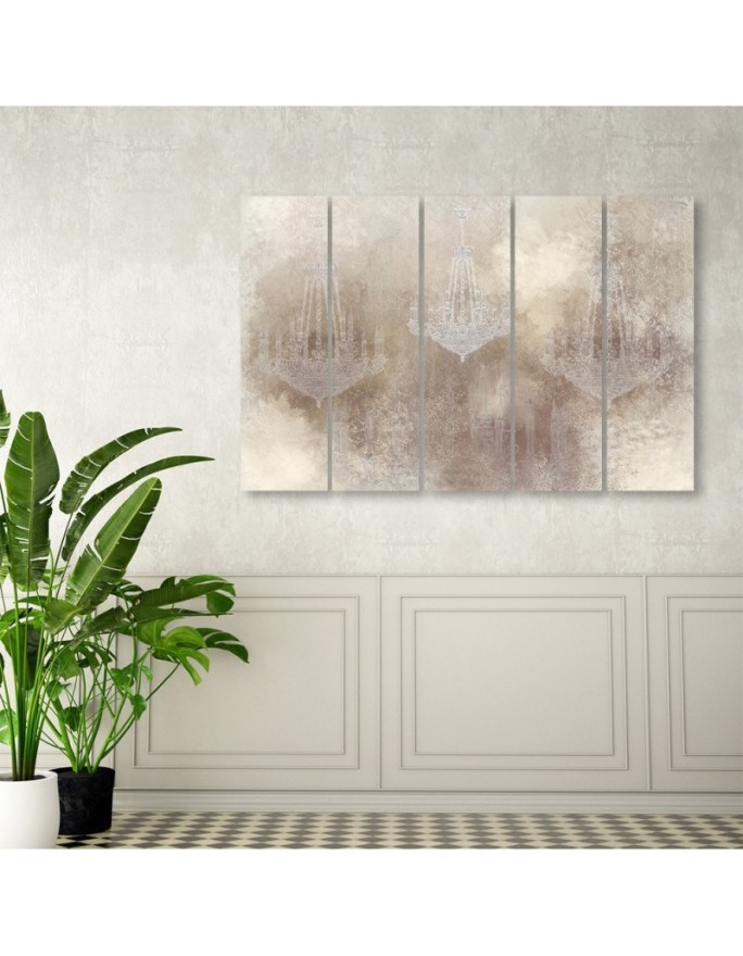 Chandeliers - canvas printed wall painting 5 parts | FEEBY