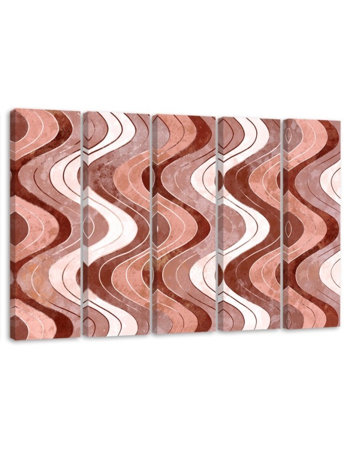 Boho style painting for wall - Vertical wavy lines | FEEBY