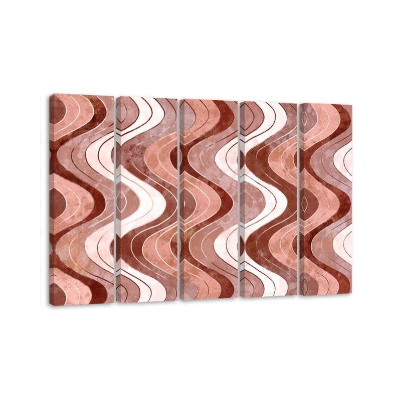 Boho style painting for wall - Vertical wavy lines | FEEBY