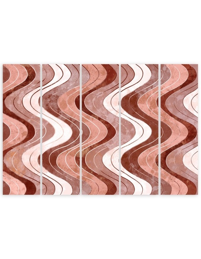 Boho style painting for wall - Vertical wavy lines | FEEBY