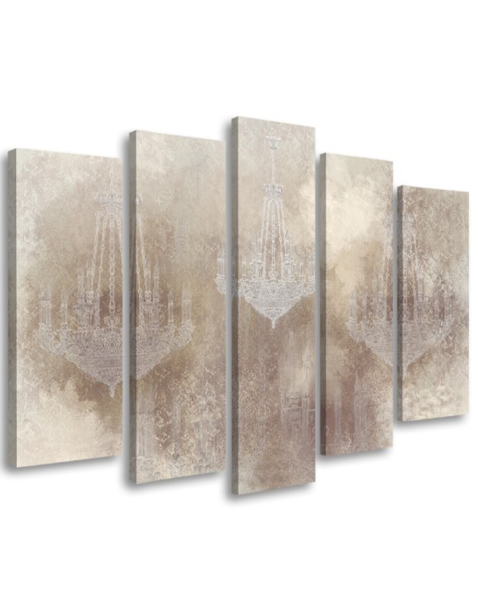 Chandeliers - modern on canvas wall painting 5 parts | FEEBY