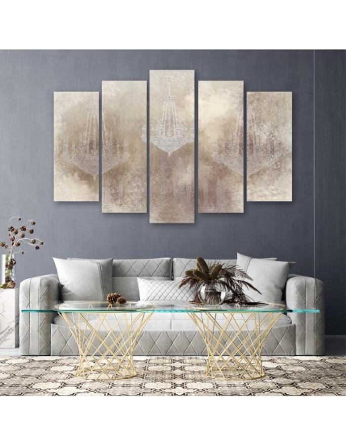Chandeliers - modern on canvas wall painting 5 parts | FEEBY