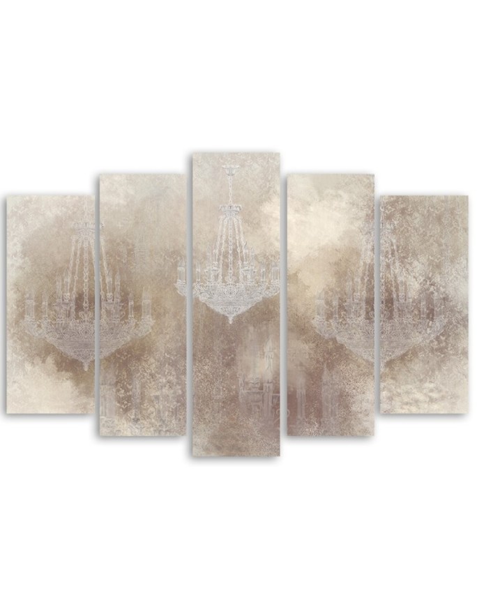 Chandeliers - modern on canvas wall painting 5 parts | FEEBY